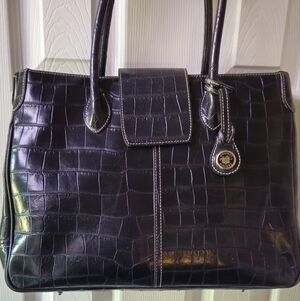 Dooney & Bourke Black Crocodile-Embossed Satchel